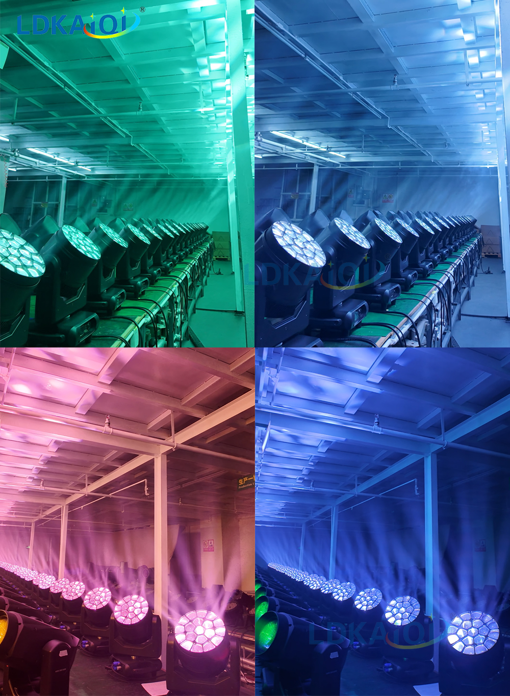 Zoom Bee-eyes Wash Led Moving Head Light 19X40W RGBW 4in1(图1)