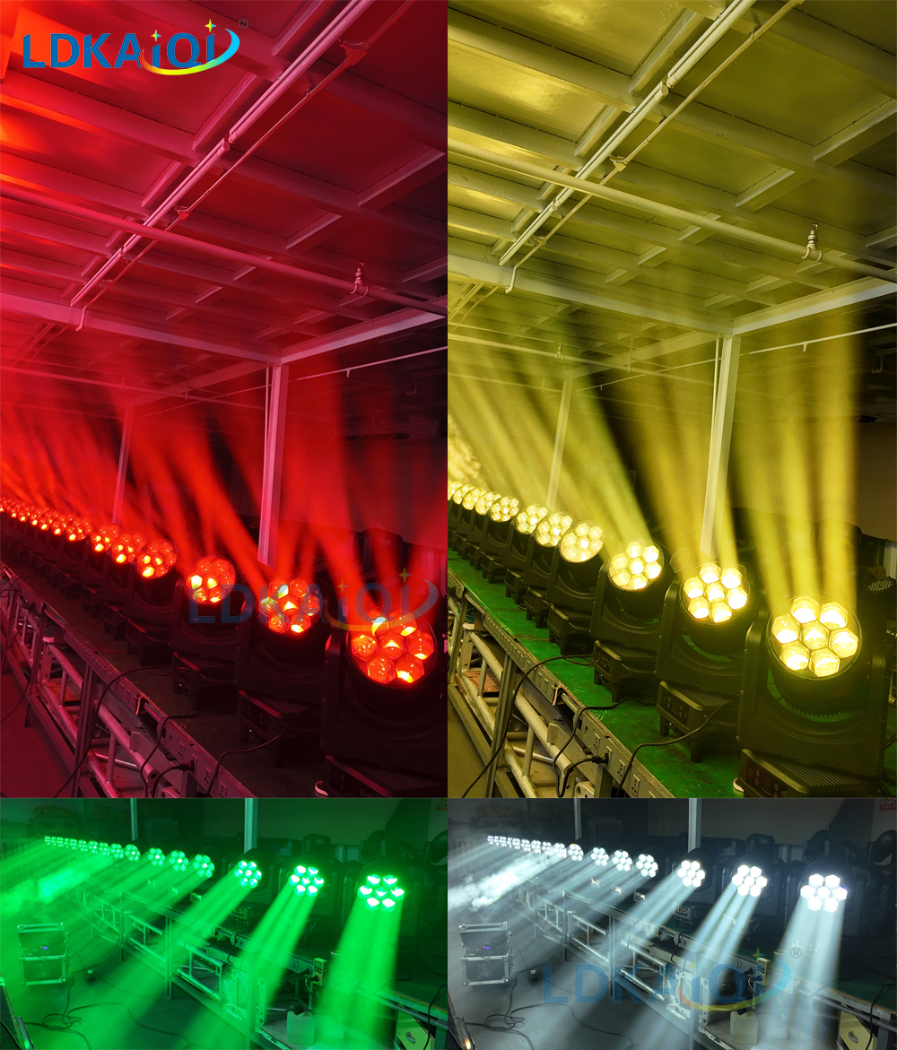 Zoom Bee-eyes Wash Led Moving Head Light 7X60W RGBW 4in1 IP65(图3)