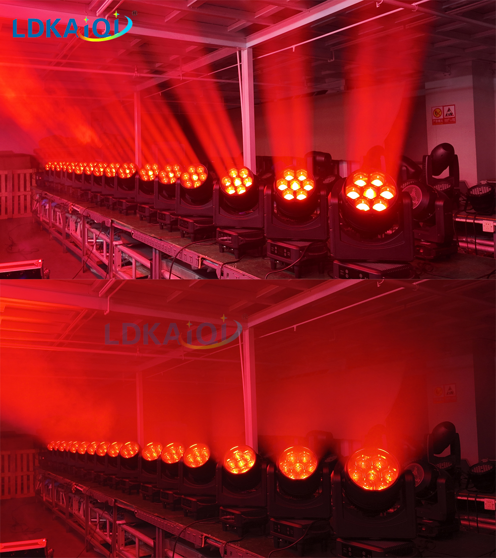 Zoom Bee-eyes Wash Led Moving Head Light 7X60W RGBW 4in1 IP65(图2)