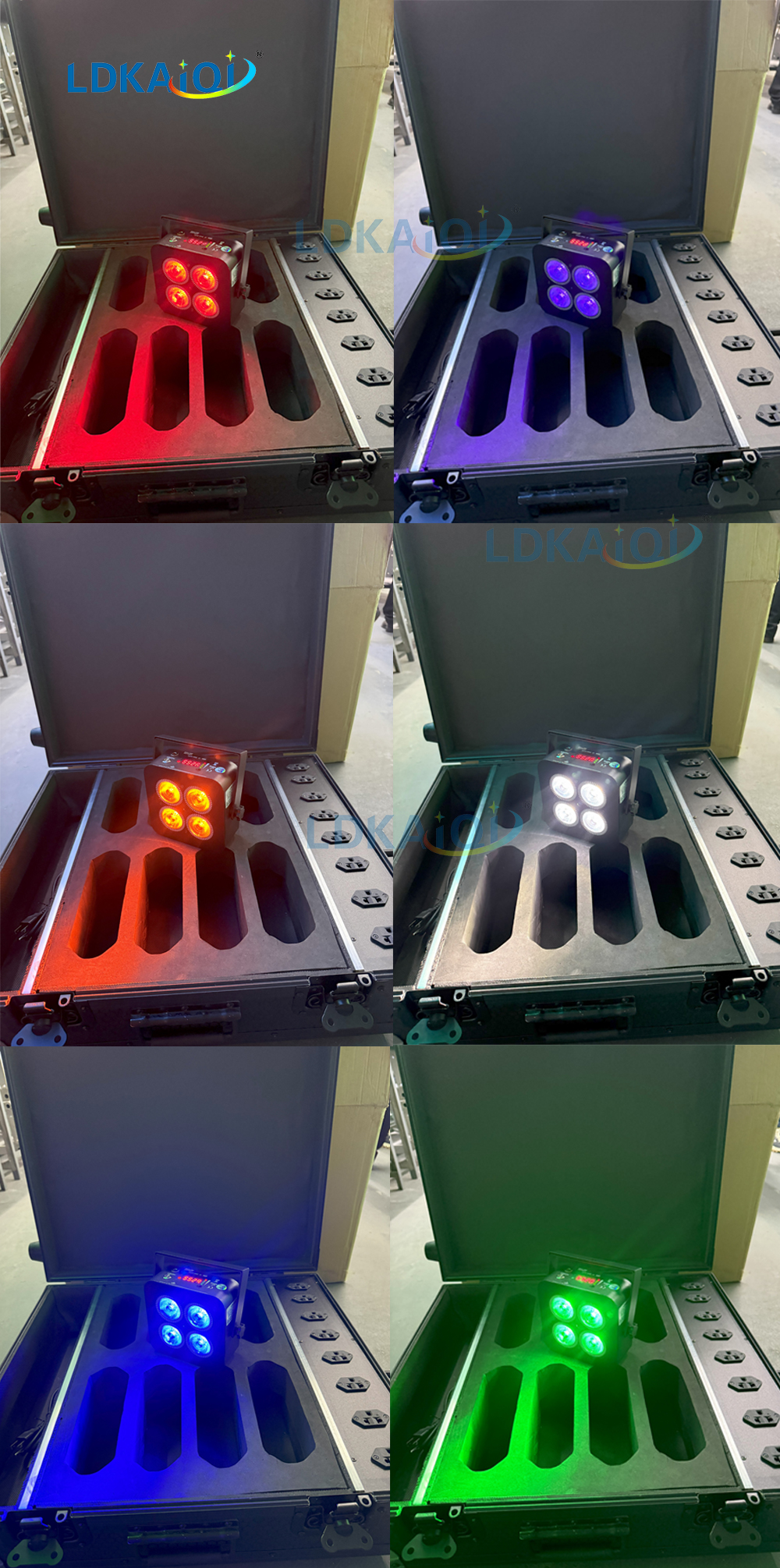 Led Battery Wireless Uplight Par Can Light 4X18W 6in1(图2)